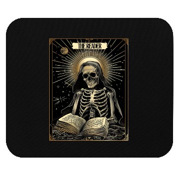 Discover The Reader Skeleton Book Lover Tarot Card Reading Mouse Pads