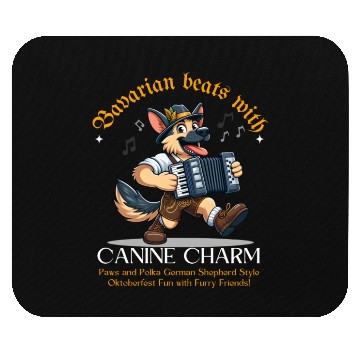 Discover Paws & Polka.  D83D DC3E D83C DFB6 D83E DE97 German shepherd dancing Mouse Pads