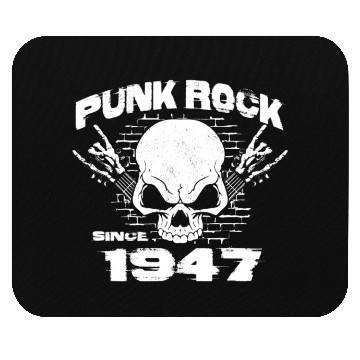 Discover Punk Rock Since 1947 - Skull Rock Hands 77th Mouse Pads