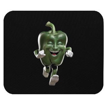 Discover Green Bell Pepper Running Realistic Mouse Pads