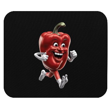 Discover Red Bell Pepper Running Realistic Mouse Pads