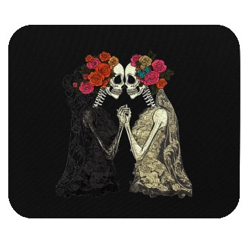 Discover Lesbian Couple Skeletons Kissing LGBTQ Pride Mouse Pads