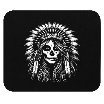 Discover Dark Art Skull Indian Apache Girl Vintage Mouse Pads