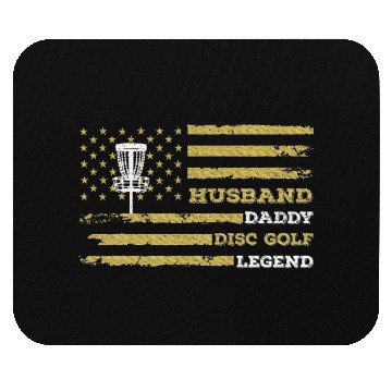 Discover Disc Golf Husband Daddy US Flag Mouse Pads