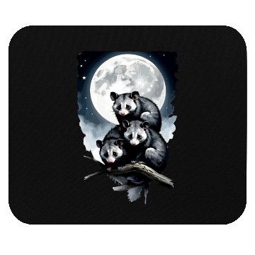 Discover Opossum on Tree at Night Animals Lover Design Mouse Pads