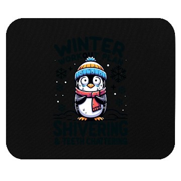 Discover Winter Workout Plan Cute Penguin Mouse Pads