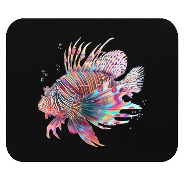 Discover Neon Lion Fish Mouse Pads