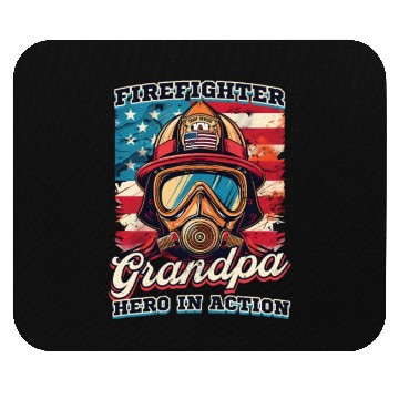 Discover Firefighter Grandpa Hero In Action Mouse Pads