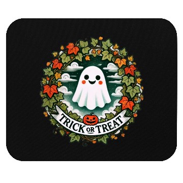 Discover Trick or Treat Ghost Mouse Pads