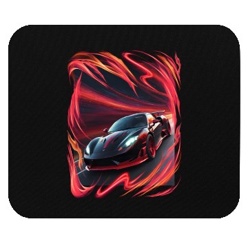Discover Nice sport car, red storm and effects Mouse Pads