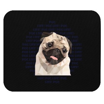 Discover Pug Life, Low Poly Pug Mouse Pads