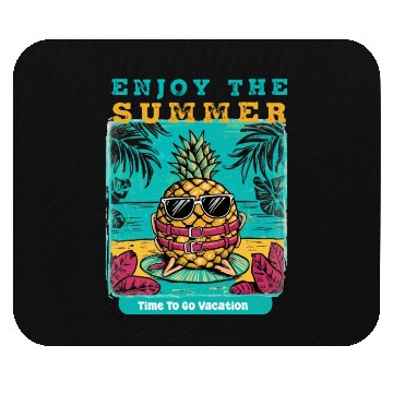 Discover Enjoy Summer Time To Go Vacation Funny Pineapple Mouse Pads