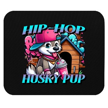Discover Cartoon Hip-hop Husky Pup Mouse Pads