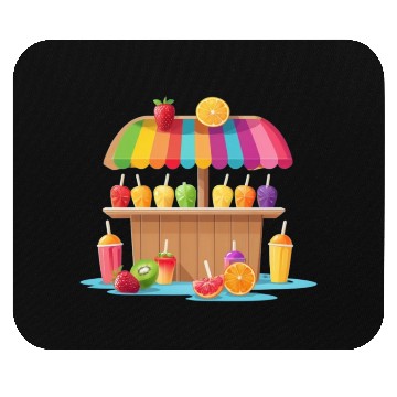 Discover ice cream cart on the beach Mouse Pads