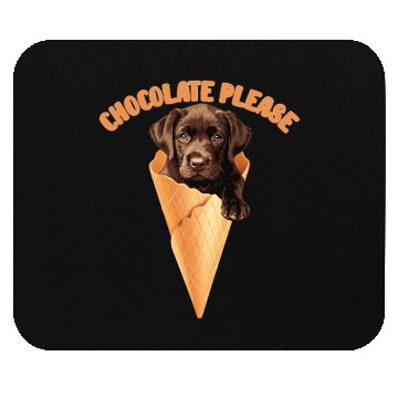 Discover Brown Labrador CHOCOLATE PLEASE Ice Cream Mouse Pads