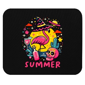 Discover Paradise Tropical Flamingo Summer Mouse Pads