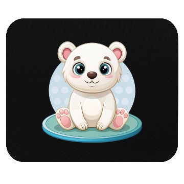 Discover polar bear cub Mouse Pads