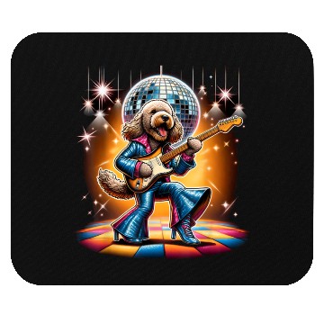 Discover Disco Guitar Labradoodle Dog Mouse Pads