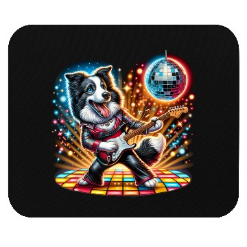 Discover Disco Border Collie dog Mouse Pads