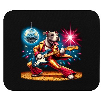 Discover Disco Ball Guitar dog Mouse Pads