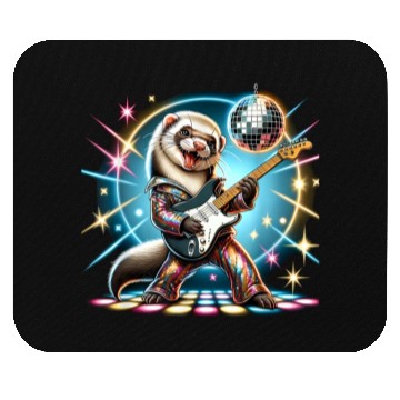 Discover Disco Ball Guitar Ferret Mouse Pads