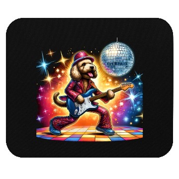 Discover Disco Guitar Labradoodle Dog Mouse Pads