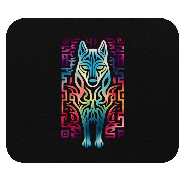 Discover Wolf Colorful Animal Artwork Mouse Pads