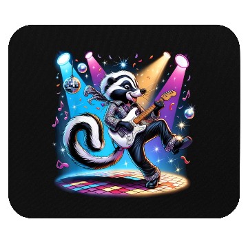 Discover Disco Ball Guitar Skunk Mouse Pads