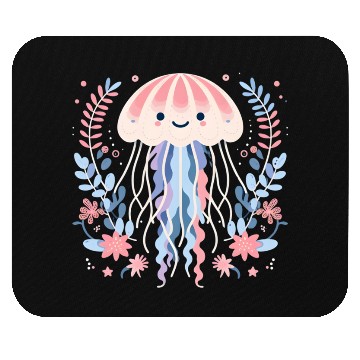 Discover Floral Jellyfish Delight Mouse Pads