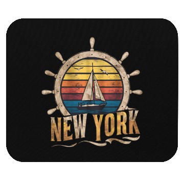 Discover New York Sailboat Vintage Throwback Mouse Pads