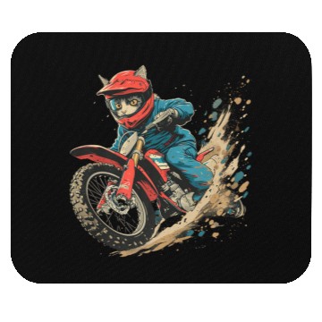 Discover Motocross rider Cat Premium Mouse Pads