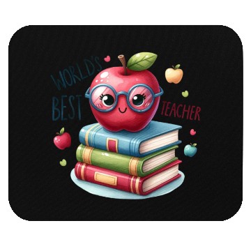 Discover Worlds Best Teacher Apple And Books For Teacher Mouse Pads