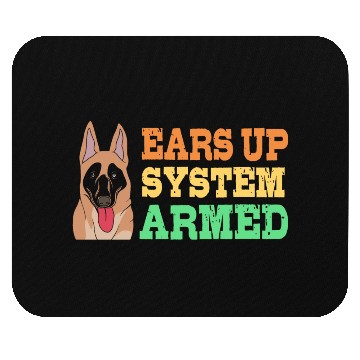 Discover Retro Dog Ears Up System Armed Belgian Malinois Mouse Pads