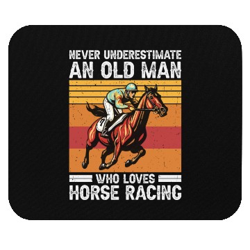 Discover Horse Racing Lover Old Man Mouse Pads