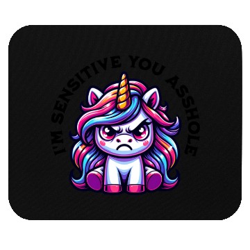 Discover Angry Unicorn Funny Saying Colorful Fun Motif Mouse Pads