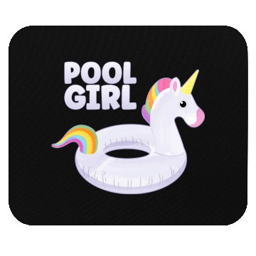 Discover Pool Girl Unicorn Floatie Swimming Pool Mouse Pads