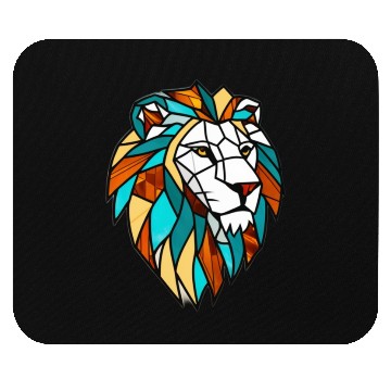 Discover Geometric Lion Stained Glass Mouse Pads Disgin
