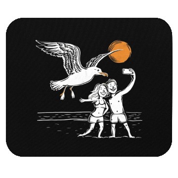 Discover Seagull Surprise: The Ultimate Beach Photobomb Mouse Pads
