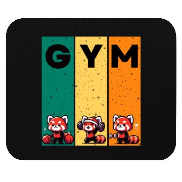 Discover gym red panda funny workout Mouse Pads