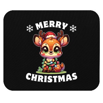 Discover Christmas Fairy Lights Tufted Deer Mouse Pads