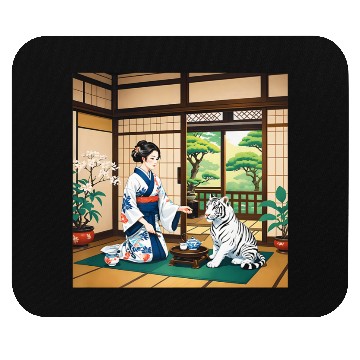 Discover Fantasy Kimono Tiger Premium Mouse Pads