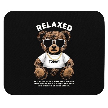 Discover Relaxed Teddy Bear with Sunglasses Mouse Pads