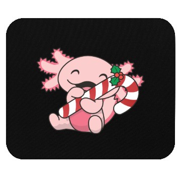 Discover Axolotl Christmas Candy Cane Sweet Axolotl Mouse Pads