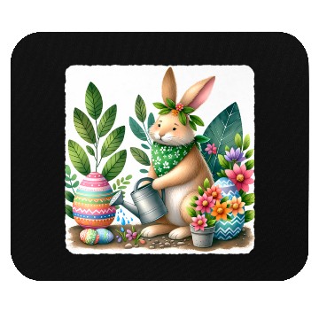 Discover Rabbit Planting Garden Easter Bandana Mouse Pads