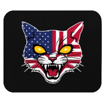 Discover Patriotic Cat With USA Flag Mouse Pads