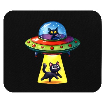 Discover Cat Abduction Funny Space Lover Mouse Pads