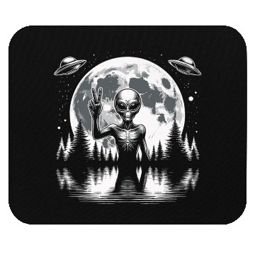 Discover Alien Giving Peace Premium Mouse Pads