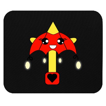 Discover Cuttie Umbrella Yellow And Red Color Combination Mouse Pads