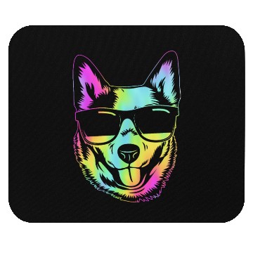 Discover Retro Australian Cattle Dog With Sunglasses Mouse Pads