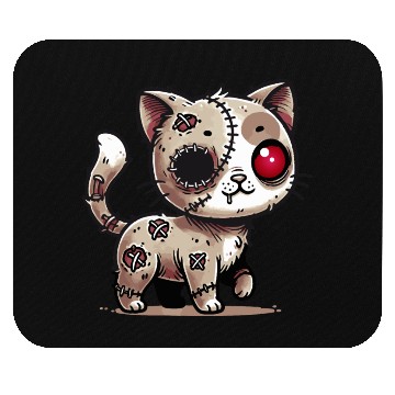 Discover scary zombie kawaii cat for halloween fun Mouse Pads